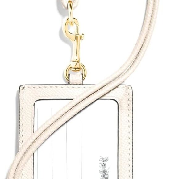 COACH 57311 CROSSGRAIN LEATHER CHALK WHITE ID BADGE LANYARD NEW NWT - Picture 2 of 4